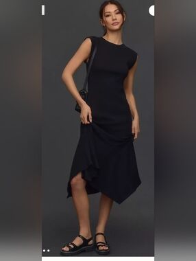 Daily Practice By Anthropologie Highline Short-Sleeve Maxi Dress Size L-  NWT